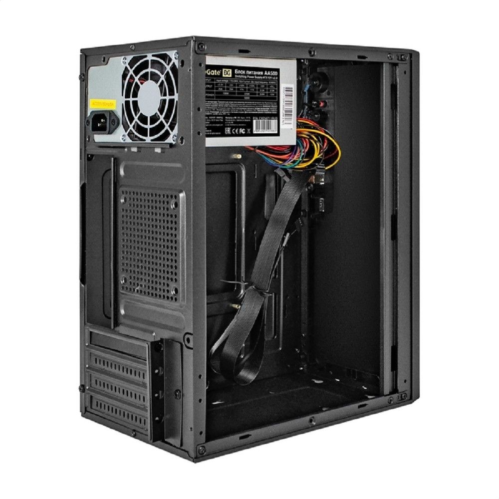 Exegate EX299406RUS Корпус Minitower ExeGate BAA-308U2-AA500 (mATX, БП AA500 с вент. 8см, 1*USB+2*USB3.0, HD Audio, черный)