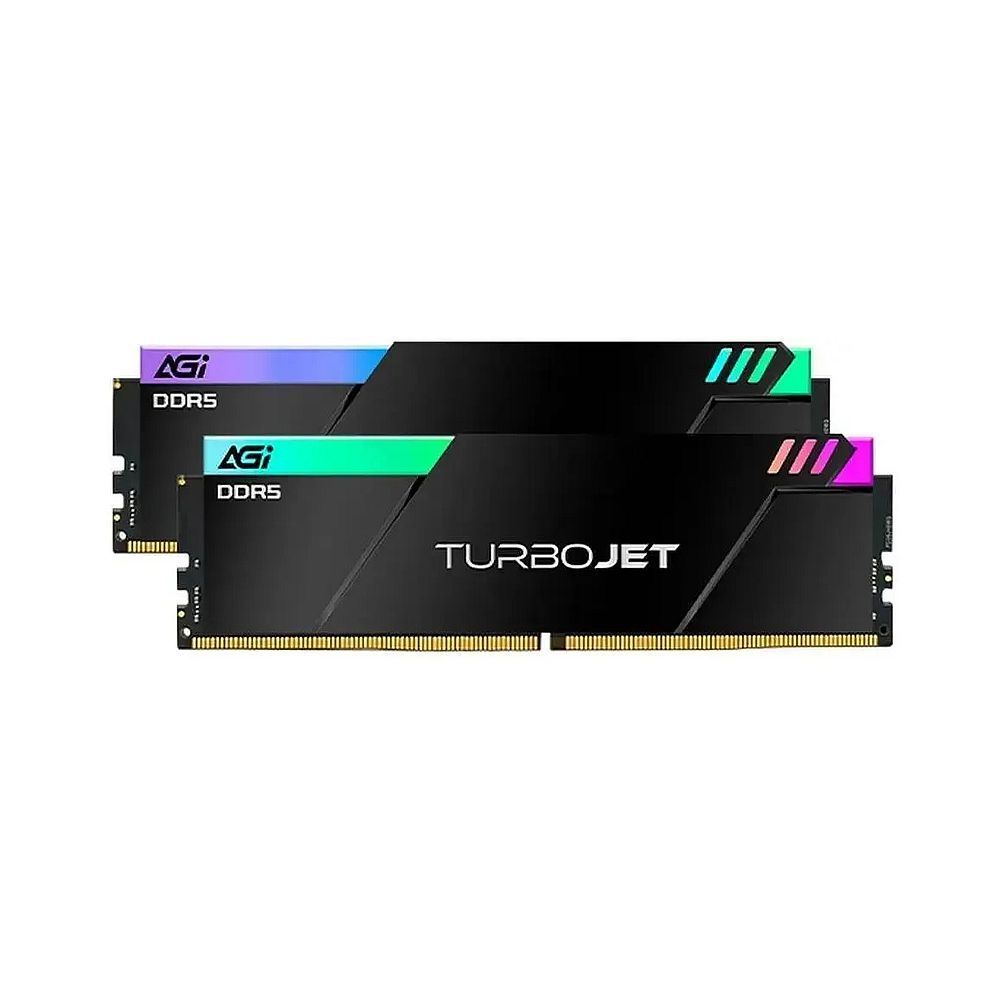 Модуль памяти AGI DDR5 6000MHz CL30 32GB Kit (16GBx2) OC UDIMM + HEAT SINK –Turbojet+RGB lightbar -Color box 