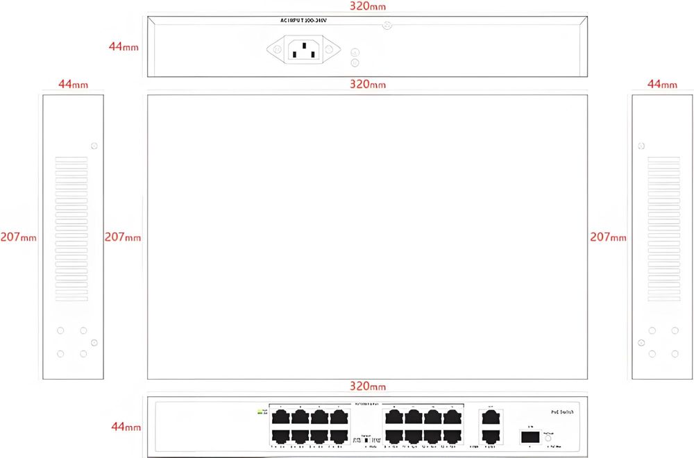 Коммутатор Tiandy TC-P3S019 H/1621/AT/180