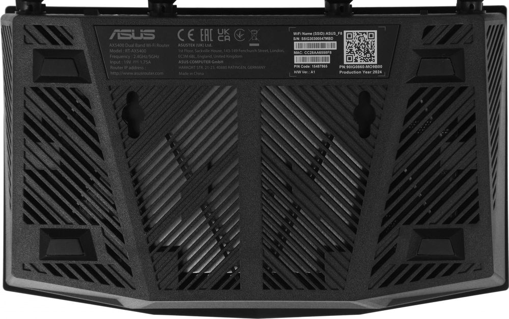 Роутер беспроводной Asus RT-AX5400 AX5400 10/100/1000BASE-TX/4G ready черный