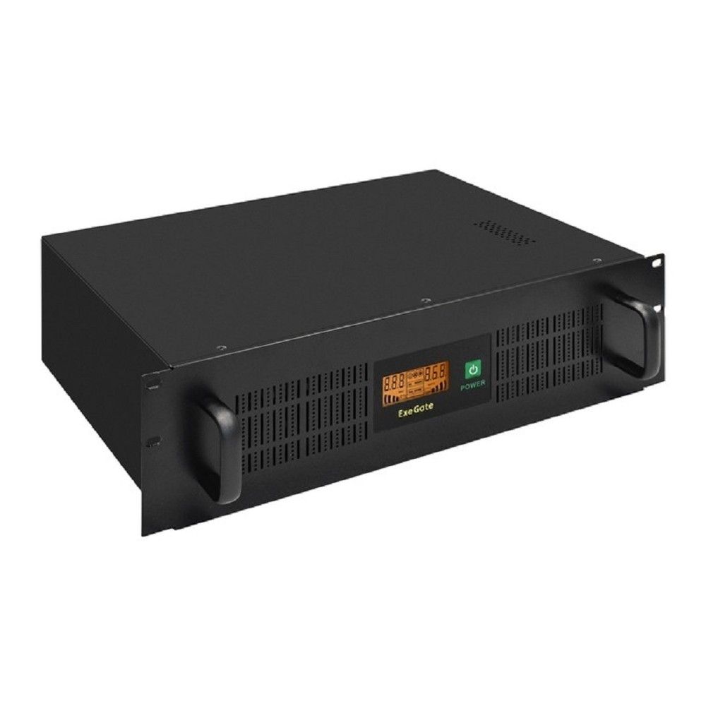 Exegate EX293056RUS ИБП ExeGate ServerRM UNL-1500.LCD.AVR.2SH.4C13.RJ.USB.3U <1500VA/900W, LCD, AVR, 2*Schuko+4*C13, RJ45/11, USB, 3U, установка в стойку, Black>