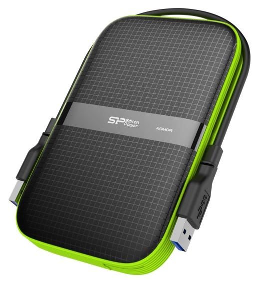 Жесткий диск Silicon Power USB3.0 2TB SP020TBPHDA60S3K A60 SP020TBPHDA60S3K Armor 2.5" черный/зеленый