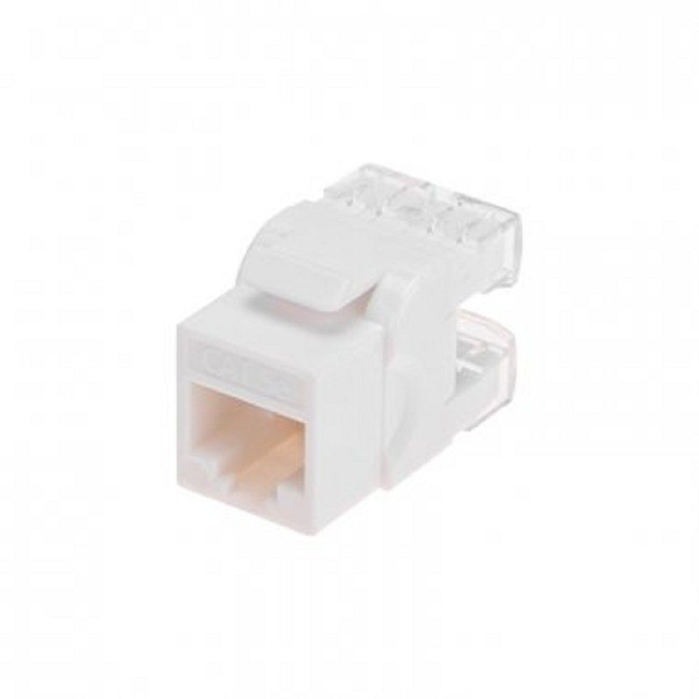 Rexant (02-0060-1) Модуль Keystone Jack RJ-45(8P8C), UTP неэкранированный, CAT 5e, тип 180 градусов, с пылезащитной шторкой, белый PRO