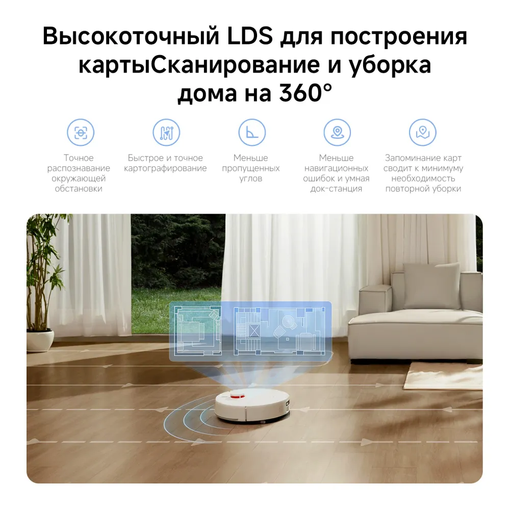 Пылесос-робот Xiaomi H40 140Вт белый (в компл.:1мешок)