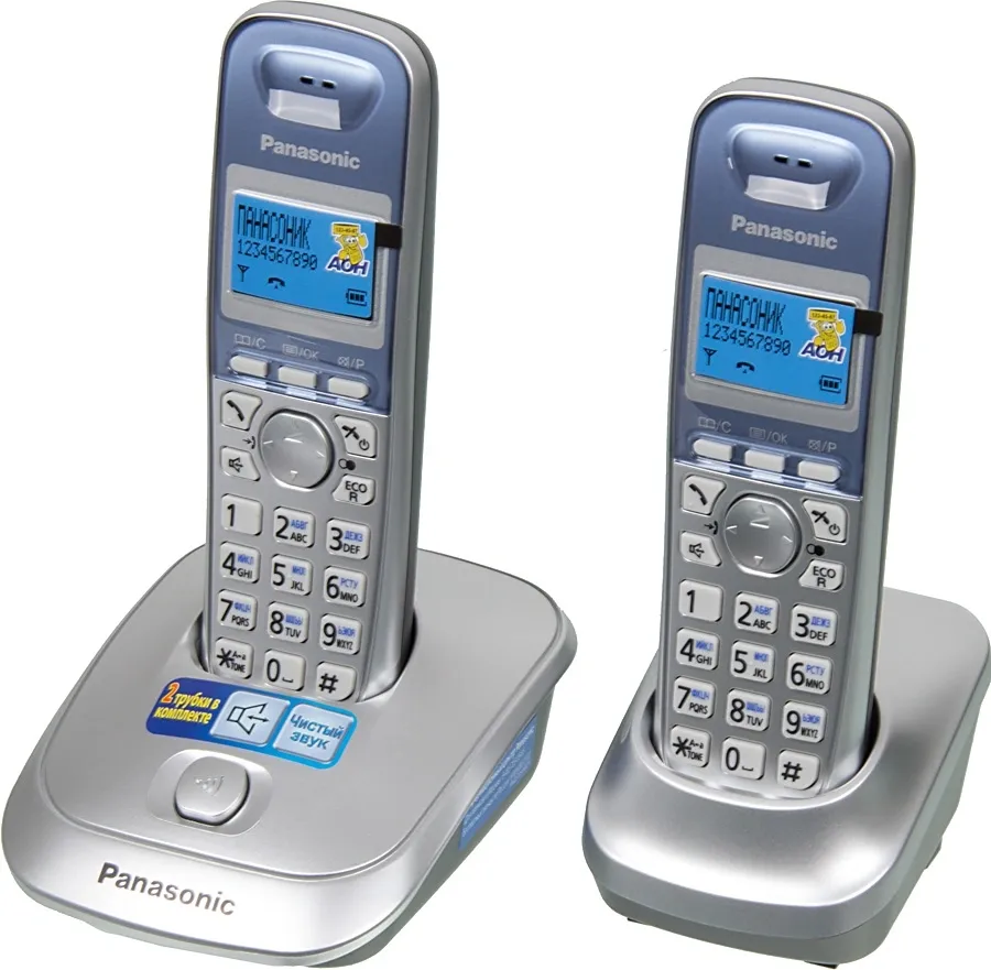 Р/Телефон Dect Panasonic KX-TG2512RUS серебристый (труб. в компл.:2шт) АОН