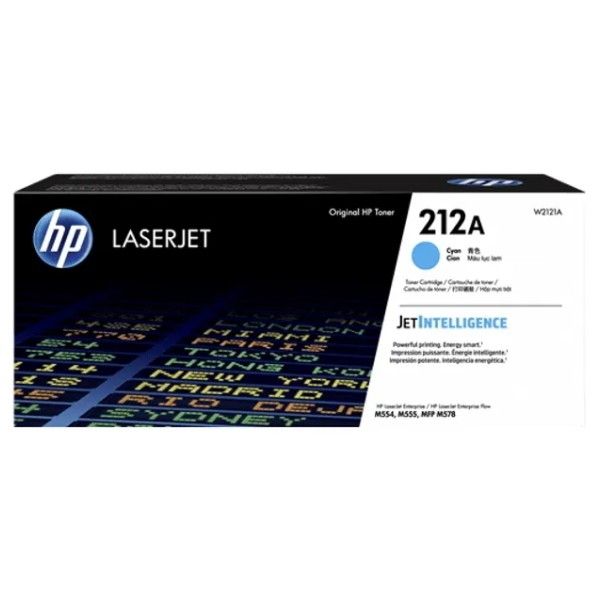 Картридж лазерный HP 212A W2121A голубой бар.в компл. (4500стр.) для HP CLJ Enterprise M554/M555