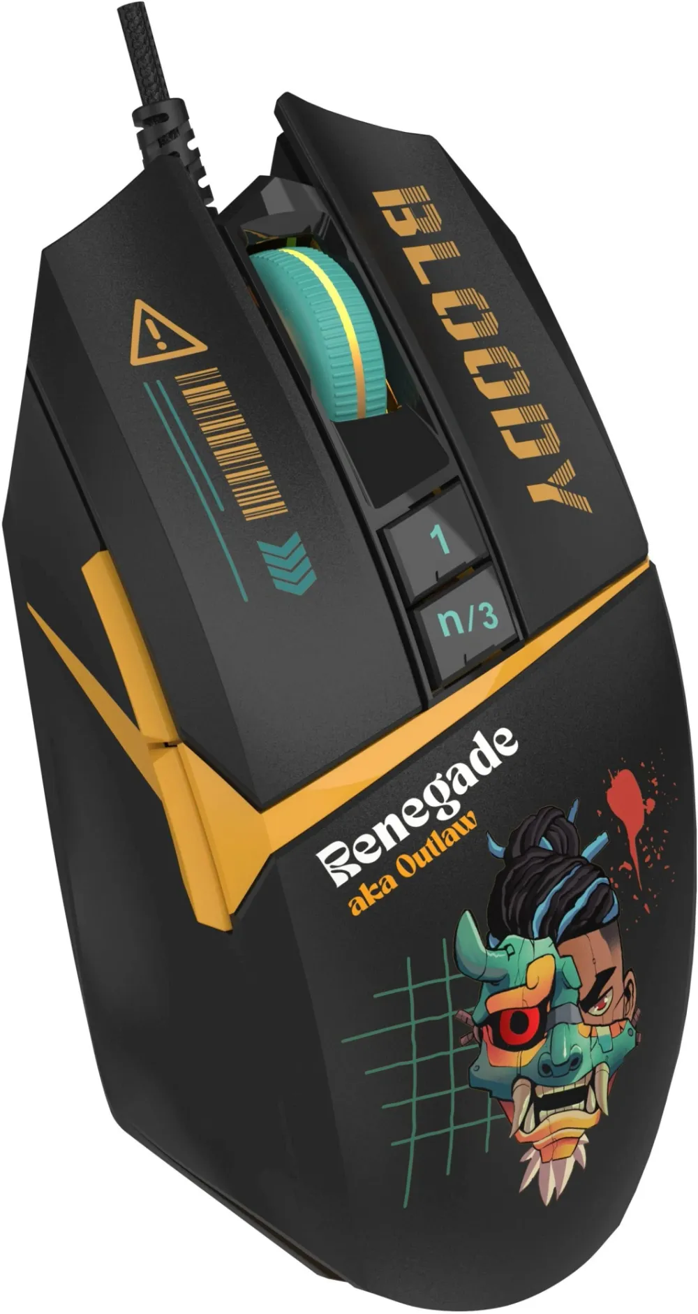 Мышь A4Tech Bloody W63 Max Renegade черный/рисунок оптическая 12000dpi USB (W63 MAX)