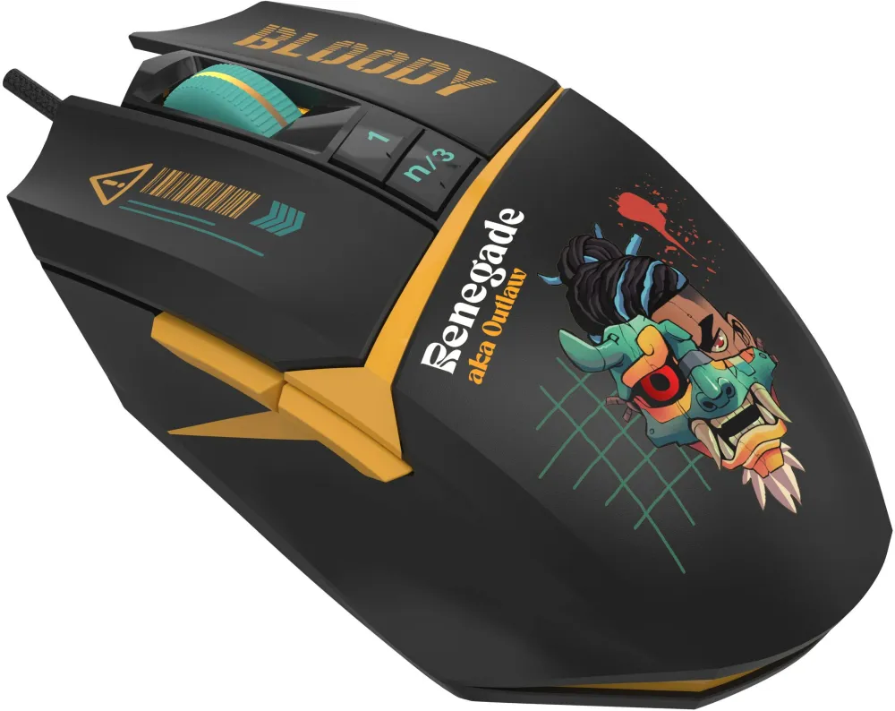 Мышь A4Tech Bloody W63 Max Renegade черный/рисунок оптическая 12000dpi USB (W63 MAX)