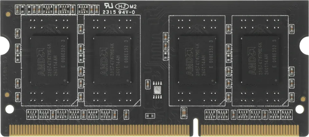 Модуль памяти AMD Radeon 4GB  DDR3 1600 SO DIMM R5 Entertainment Series Black R534G1601S1S-UO Non-ECC, CL11, R534G1601S1S-UO 1.5V, Bulk (180374)