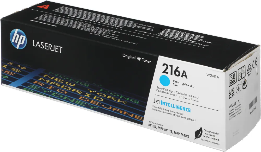 Картридж лазерный HP 216A W2411A голубой бар.в компл. (850стр.) для HP MFP M182/ M183