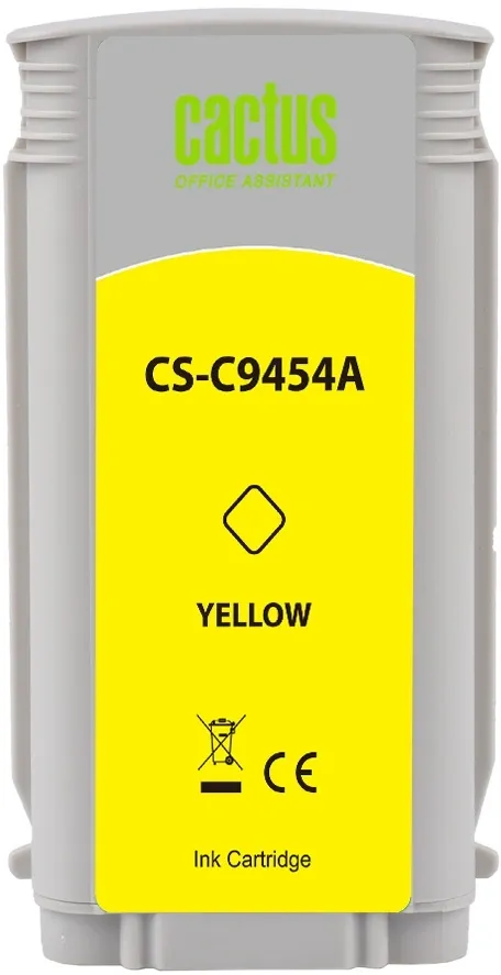 Картридж струйный Cactus CS-C9454A №70 желт.пигм. (130мл) для HP DJ Z3100 с чипом