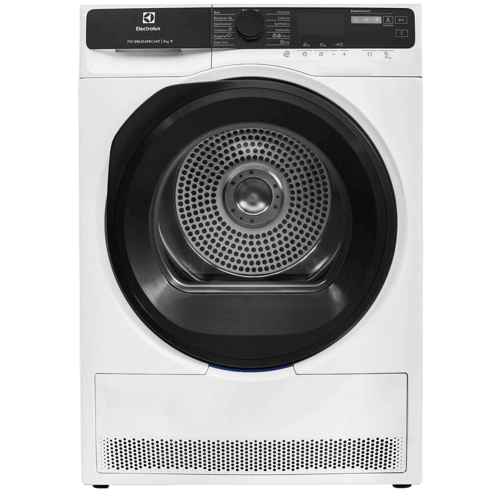 Сушильный барабан ELECTROLUX/ Сушильный барабан с тепловым насосом,  Глубина, см: 63.8, Цвет: белый, Максимальная загрузка белья (кг): 9, 12 программ, инверторный мотор,панель управления на английском языке