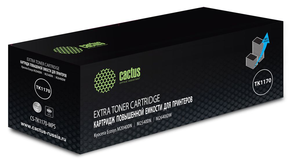 Картридж лазерный Cactus CS-TK1170-MPS TK-1170 черный (12000стр.) для Kyocera Ecosys M2040DN/M2540DN/M2640IDW с чипом