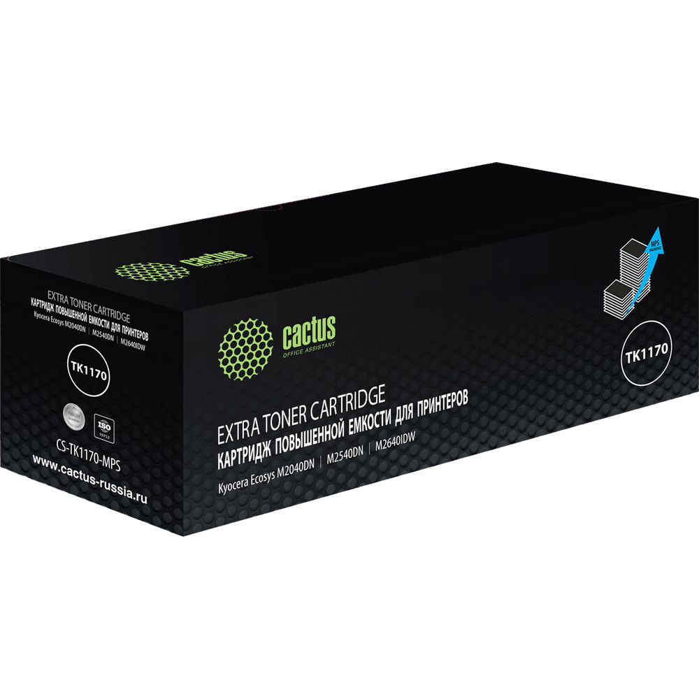 Картридж лазерный Cactus CS-TK1170-MPS TK-1170 черный (12000стр.) для Kyocera Ecosys M2040DN/M2540DN/M2640IDW с чипом