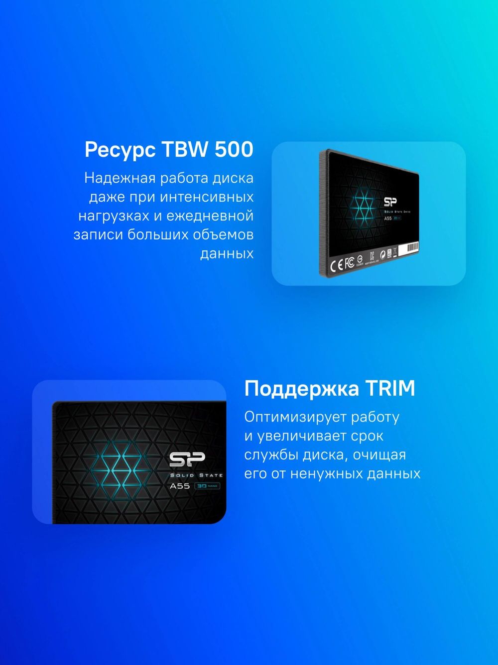Накопитель SSD Silicon Power SATA-III 1TB SP001TBSS3A55S25 Ace A55 2.5"