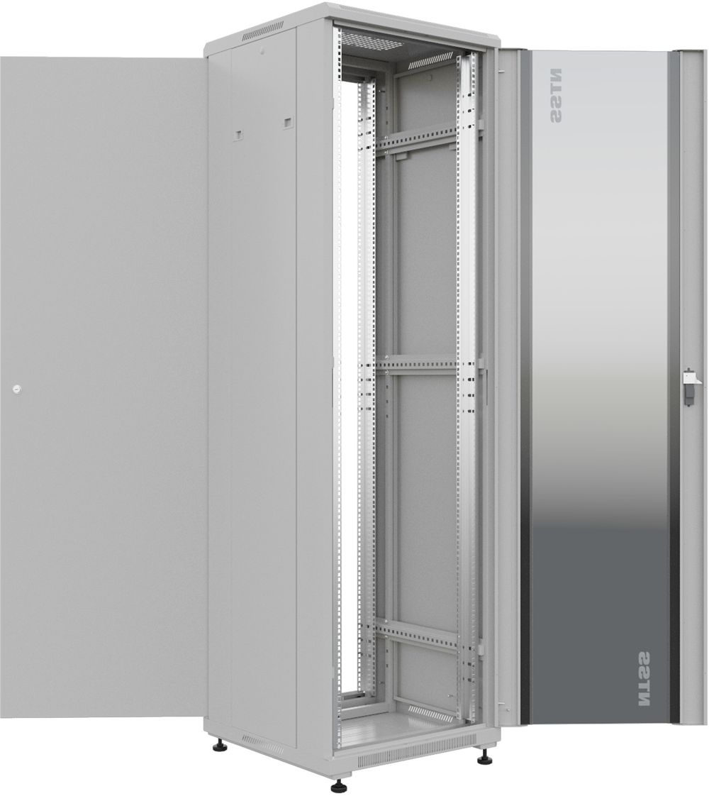 Шкаф серверный NTSS Премиум (NTSS-R42U6060GS) напольный 42U 600x600мм пер.дв.стекл металл 900кг серый 510мм 78.1кг 1987мм IP20 сталь