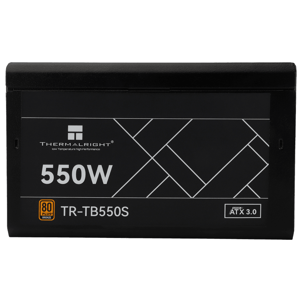 Блок питания 550W/ Power Supply Thermalright, 550W 80+ Bronze (ATX, 3.0, Non-modular, 1x24(20+4)pin 550mm, 1xCPU*2 8(4+4)pin 600+150mm, 1xPCIe 8(6+2)pin 450mm, 1xSATA*3+MOLEX4pin*1 400+150+150+150mm, 1xSATA*2+MOLEX4pin*2 400+150+150+150mm, Active, 120x120