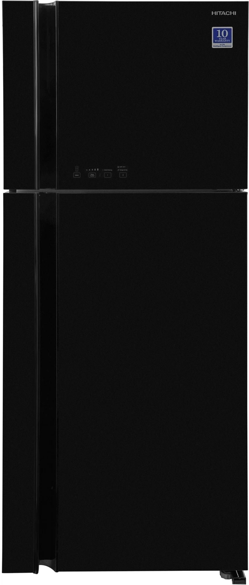 Холодильник Hitachi HRTN7489DF GBKCS 2-хкамерн. черный стекло инвертер