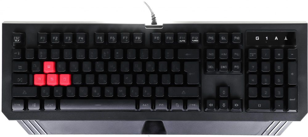 Клавиатура A4Tech B120N черный USB Multimedia for gamer LED (подставка для запястий) кабель 1.8м