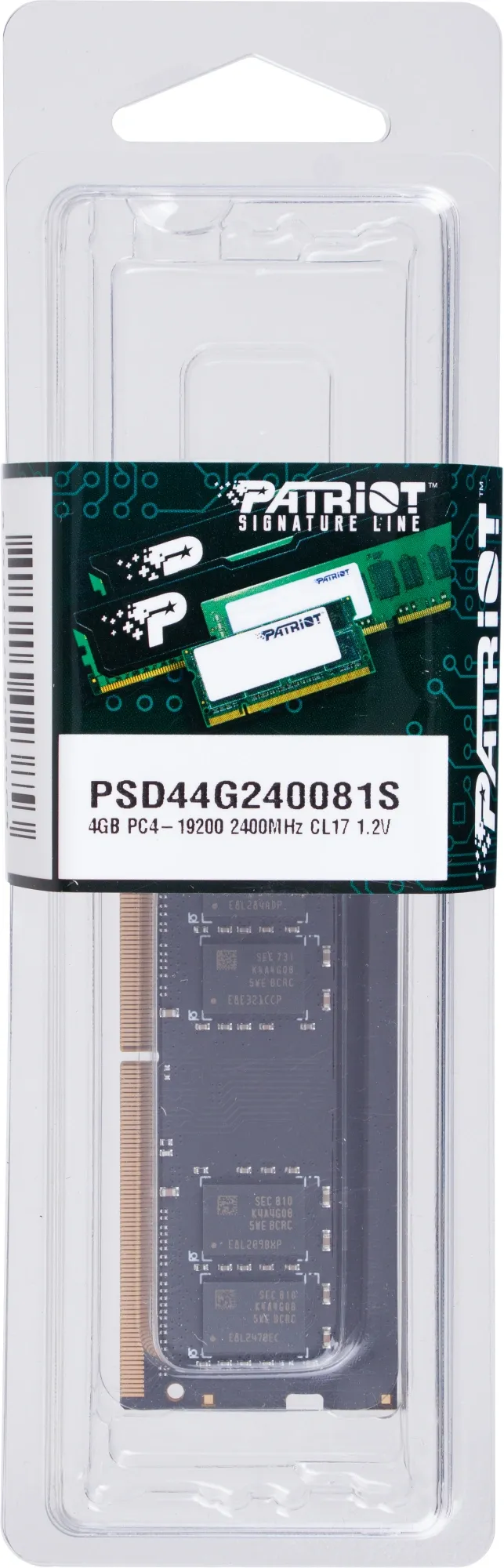 Память DDR4 4Gb 2400MHz Patriot PSD44G240081S Signature RTL PC4-19200 CL17 SO-DIMM 260-pin 1.2В single rank Ret