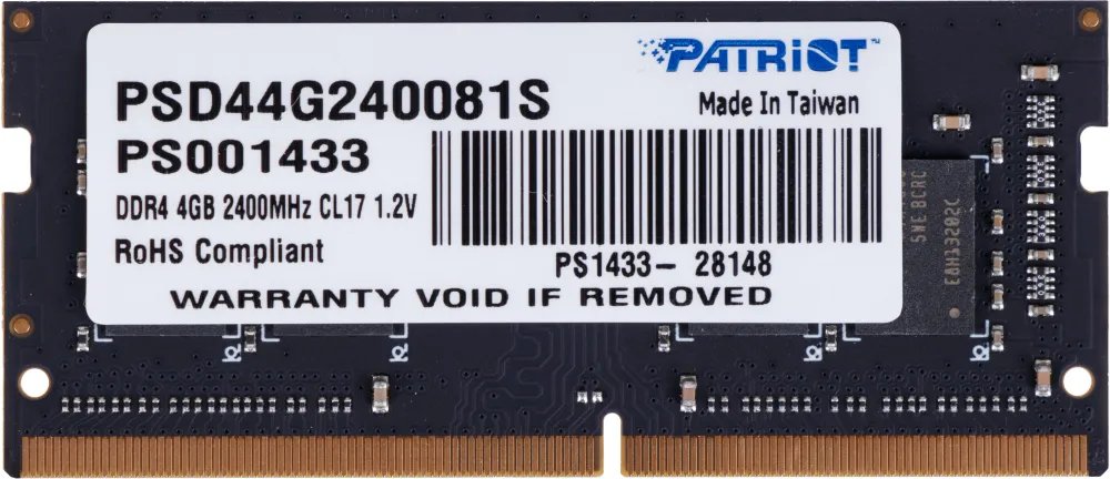 Память DDR4 4Gb 2400MHz Patriot PSD44G240081S Signature RTL PC4-19200 CL17 SO-DIMM 260-pin 1.2В single rank Ret