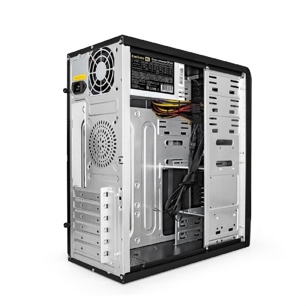 Exegate EX261448RUS Корпус Miditower CP-601 Black, ATX, <CP350W, 80mm>, 2*USB, Audio