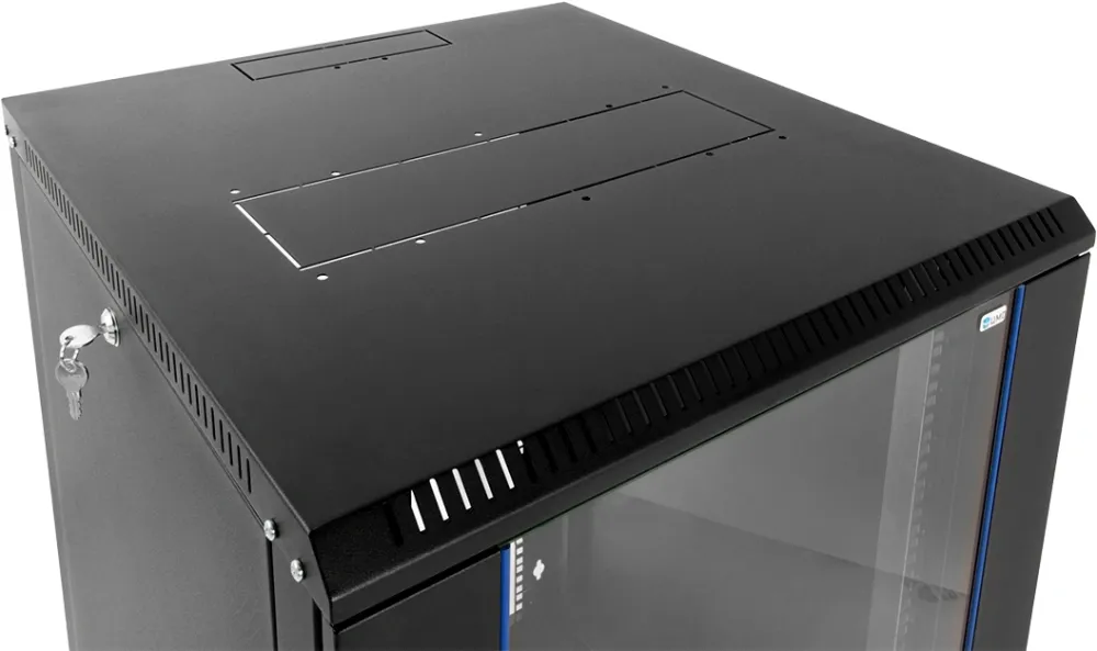 Шкаф коммутационный ЦМО ШРН-ЭКОНОМ (ШРН-Э-12.500-9005) настенный 12U 600x520мм пер.дв.стекл 75кг черный 470мм