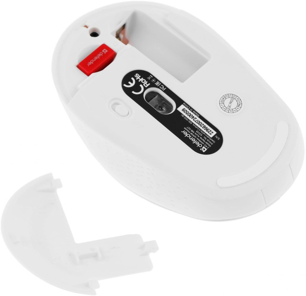 Мышь Defender Auris MB-027 белый оптическая 1600dpi silent беспров. USB для ноутбука 3but (52028)