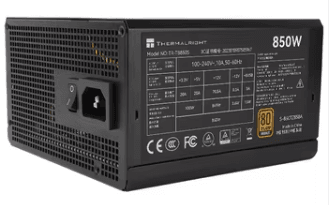 Блок питания 850W/ Power Supply Thermalright, 850W 80+ Bronze (ATX, 3.0, PCIe 5.0, Non-modular, 1x24(20+4)pin 550mm, 1xCPU*2 8(4+4)pin 600+150mm, 1xPCIe*2 8(6+2)pin 500+150mm, 1x12VHPWR PCIe 5.0 12+4pin 600mm, 1xSATA*3+MOLEX4pin*1 400+150+150+150mm, 1xSAT
