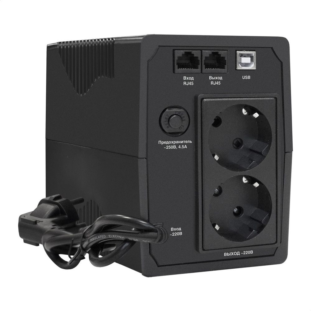 Exegate EP285580RUS ИБП ExeGate SpecialPro Smart LLB-600.LCD.AVR.EURO.RJ.USB <600VA/360W, LCD, AVR, 2 евророзетки, RJ45/11, USB, Black>