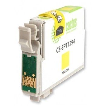 Картридж струйный Cactus CS-EPT1294 T1294 желтый (10мл) для Epson B42/BX305/BX305F/BX320/BX525/BX625/SX420/SX425/SX525/SX623 с чипом