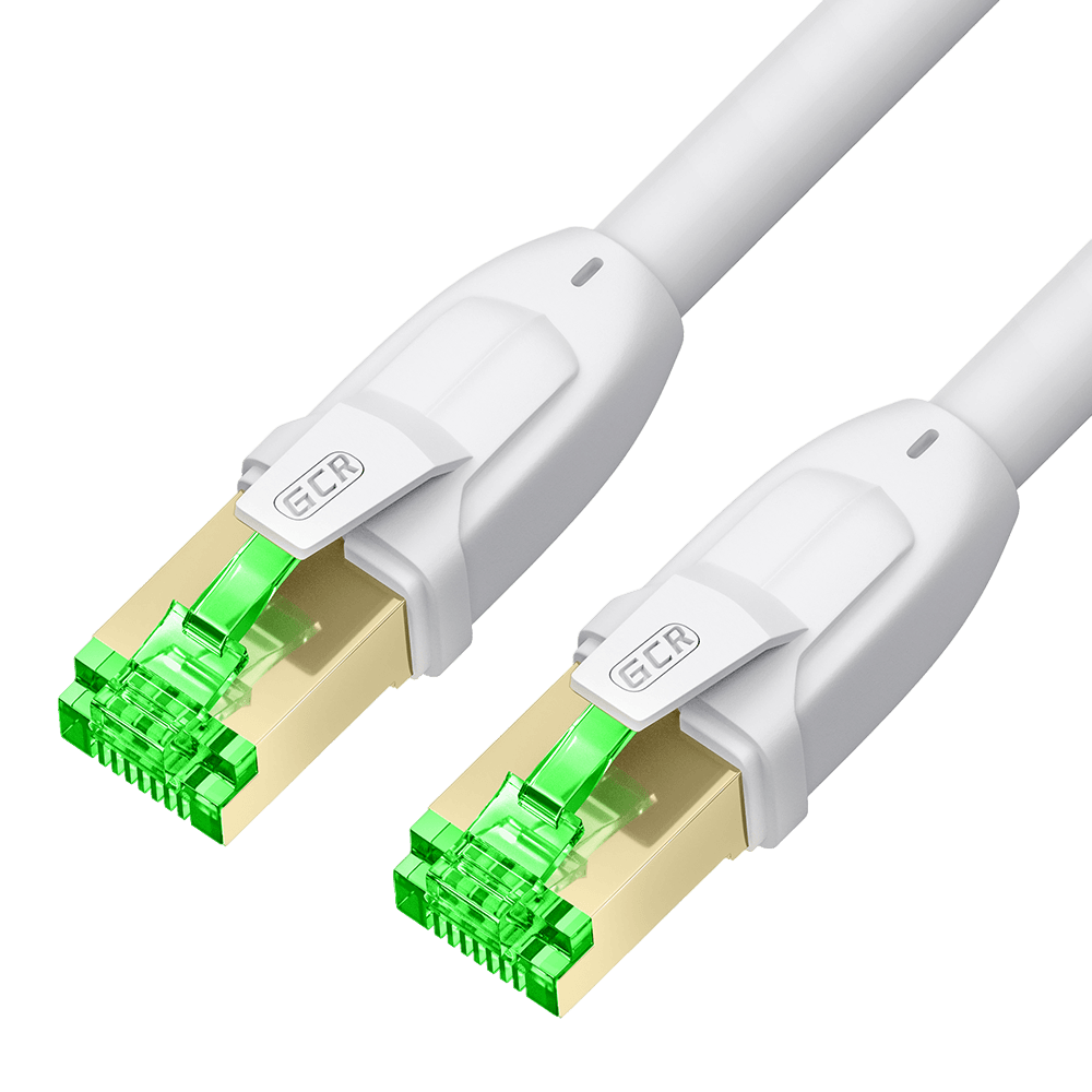 GCR PRO Патч-корд LSZH PROF кат.7 ethernet 0.75m F/FTP, RJ45, CU, 28 AWG, белый, литой, экранированные коннекторы, T568B