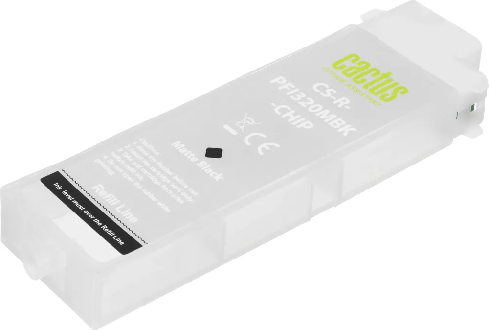 Картридж перезаправляемый струйный Cactus CS-R-PFI320MBK-CHIP PFI-320 черный матовый (260мл) для Canon imagePROGRAF TM-200/200MFP/205/300/300MFP/305/250/255/350/355 с чипом