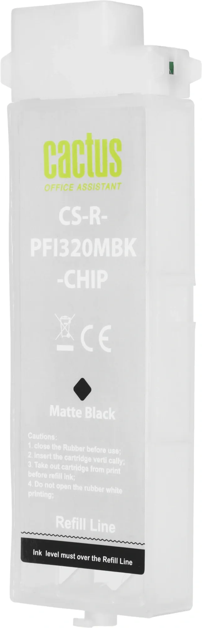 Картридж перезаправляемый струйный Cactus CS-R-PFI320MBK-CHIP PFI-320 черный матовый (260мл) для Canon imagePROGRAF TM-200/200MFP/205/300/300MFP/305/250/255/350/355 с чипом