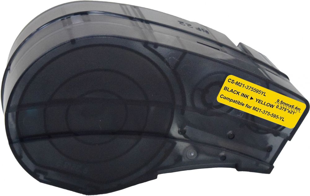 Картридж ленточный Cactus CS-M21-375595YL черный на желтом 9.5x6.4 для Brady BMP21-PLUS, BMP21-LAB