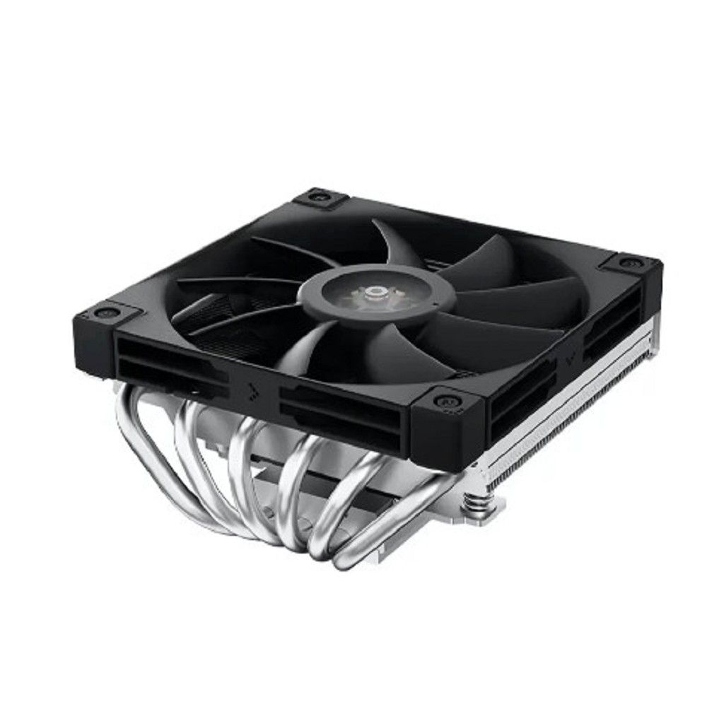 Кулер для процессора DEEPCOOL AN600 LGA1700/1200/115X/AM5/AM4 низкопрофильный 67mm (18шт/кор, TDP 180W, PWM, White LED Fan 120mm, 6 тепл. трубок, Copper Base, черный) RET (R-AN600-BKNNMN-G)