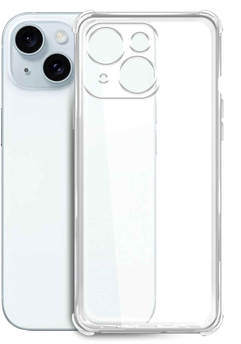 Чехол (клип-кейс) BoraSCO для Apple iPhone 15 Plus Bumper Case прозрачный (72406)