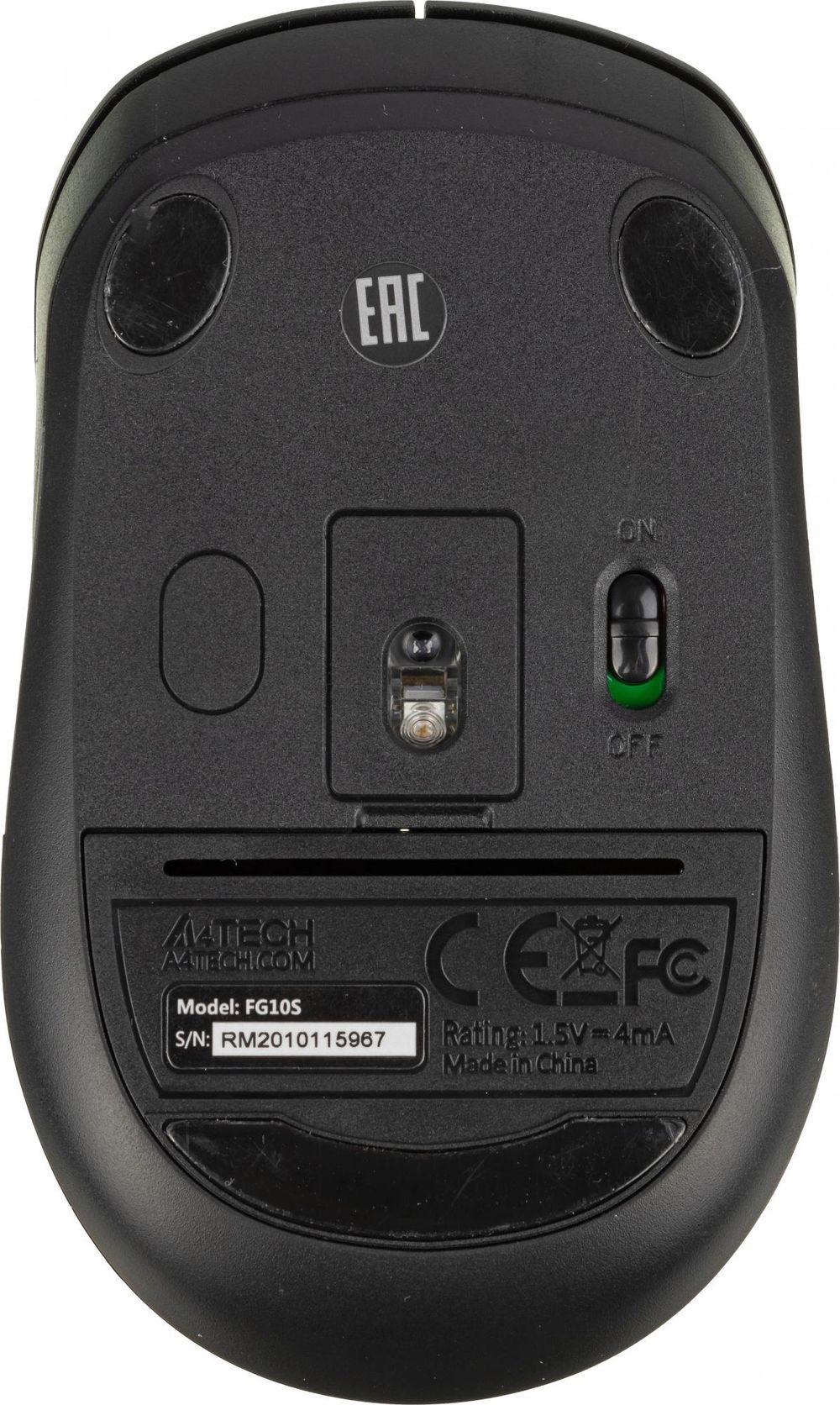 Мышь A4Tech Fstyler FG10S черный/серый оптическая 2000dpi silent беспров. USB для ноутбука 4but (FG10S GREY)
