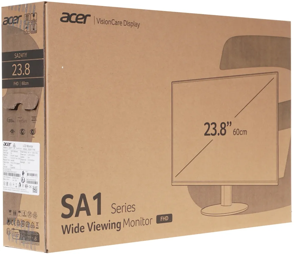 Монитор LCD Acer 23.8" SA241YHbi {VA 1920x1080 100Hz 4ms 178/178 250cd HDMI} [UM.QS1EE.H02]