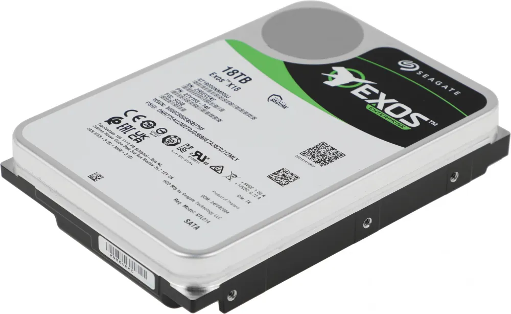 Жесткий диск серверный Seagate Exos X18 ST18000NM000J 18TB 3.5" SATA 6Gb/s, 7200rpm, 256MB, 512e/4Kn, Bulk {20}