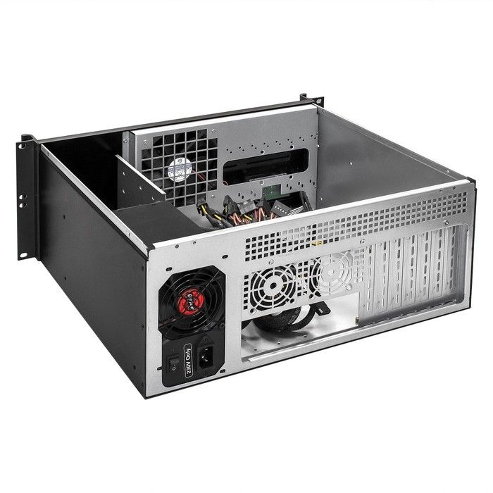 Exegate EX292641RUS Серверный корпус ExeGate Pro 4U390-05 <RM 19", высота 4U, глубина 390, БП 500ADS, USB>