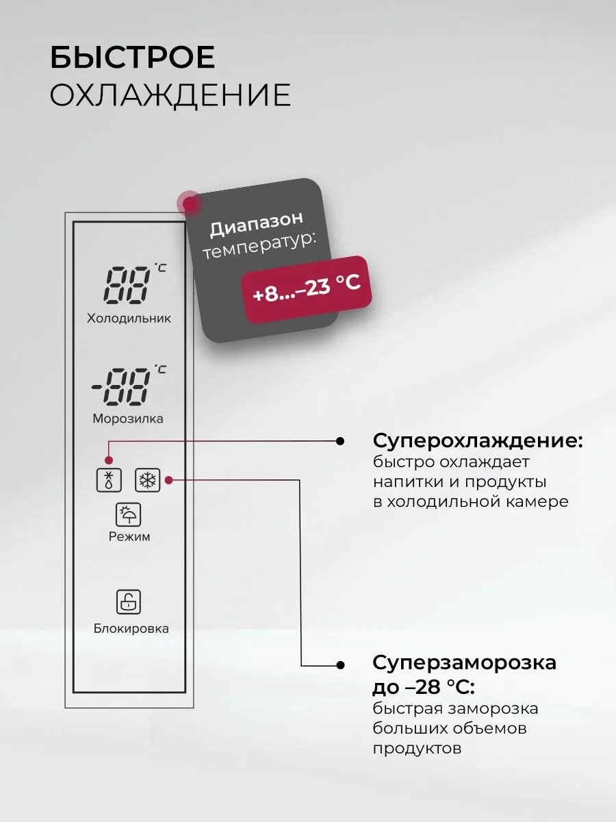 Холодильник Lex LCD505BlOrID 3-хкамерн. черный инвертер