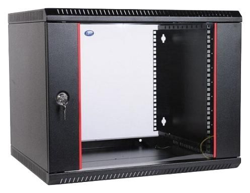 Шкаф коммутационный ЦМО ШРН-Эконом (ШРН-Э-9.350-9005) настенный 9U 600x350мм пер.дв.стекл 85кг черный 300мм 13.86кг 180град. 476мм сталь