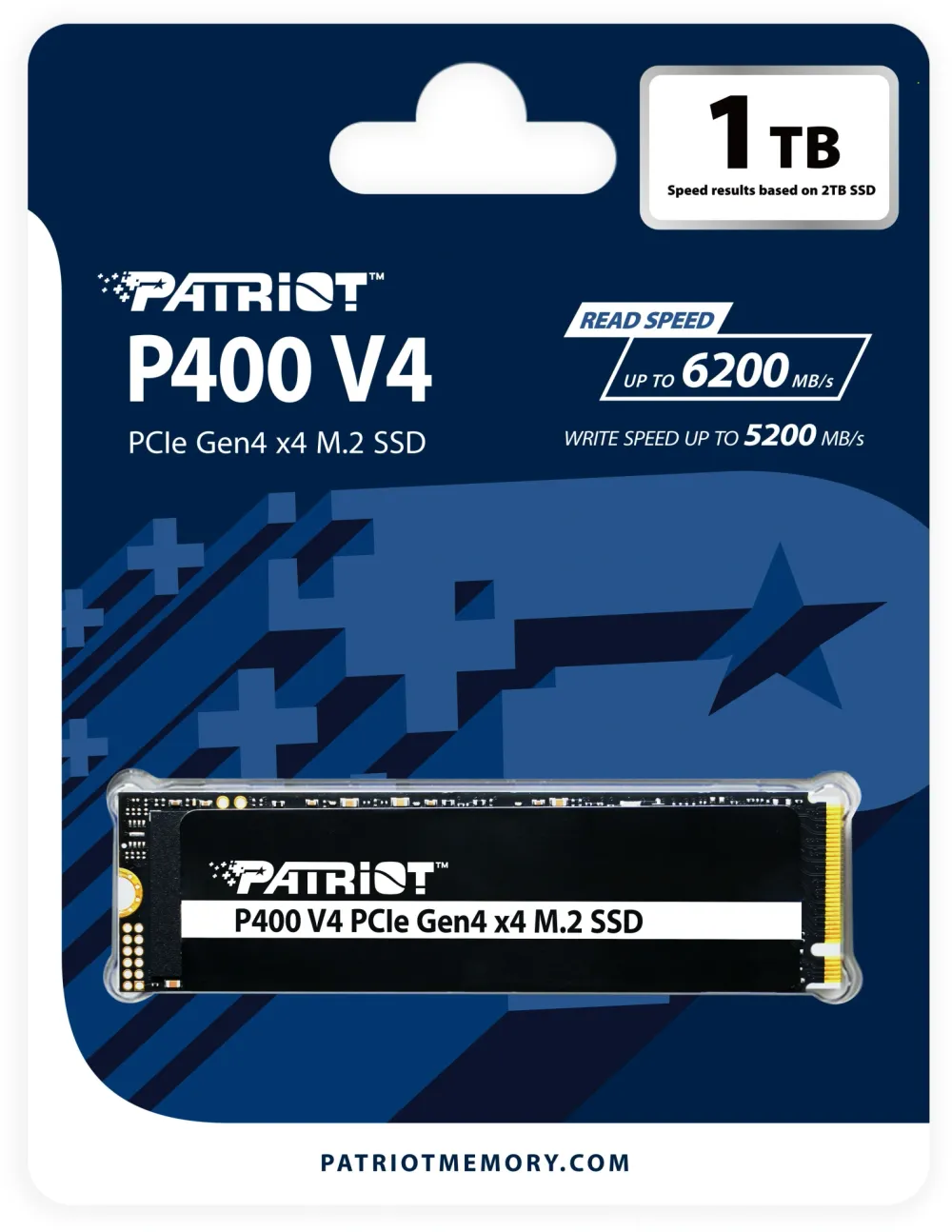 Твердотельный накопитель Patriot SSD P400 V4 1TB M.2 2280 NVMe PCIe 4.0 x4 R6000/W5000 TBW 320TB 3D NAND with HS