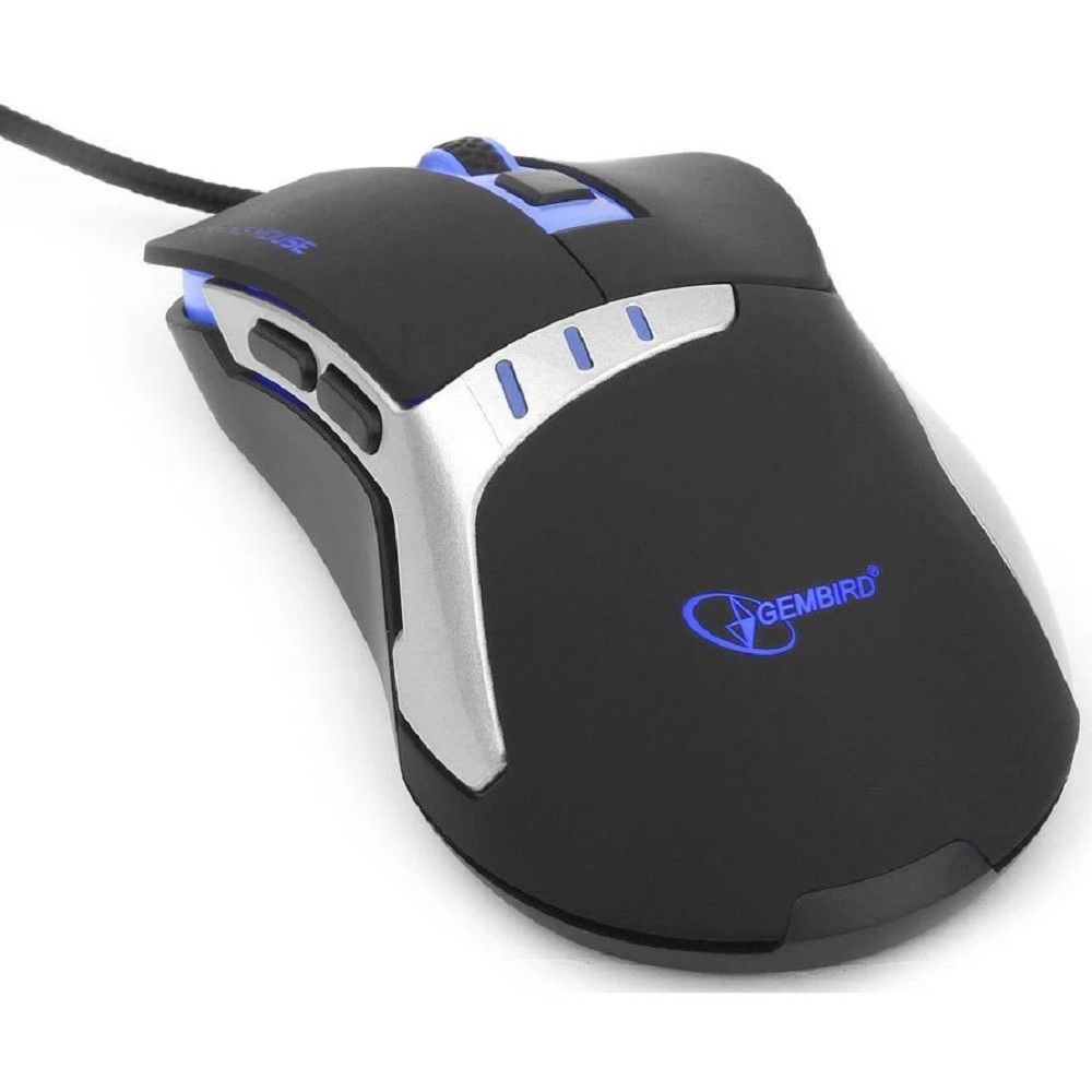 Мышь Gembird MG-520 USB {Мышь игровая, 5кнопок+колесо-кнопка, 3200DPI, 1000 Гц, подсветка, программное обеспечение для создания макросов}