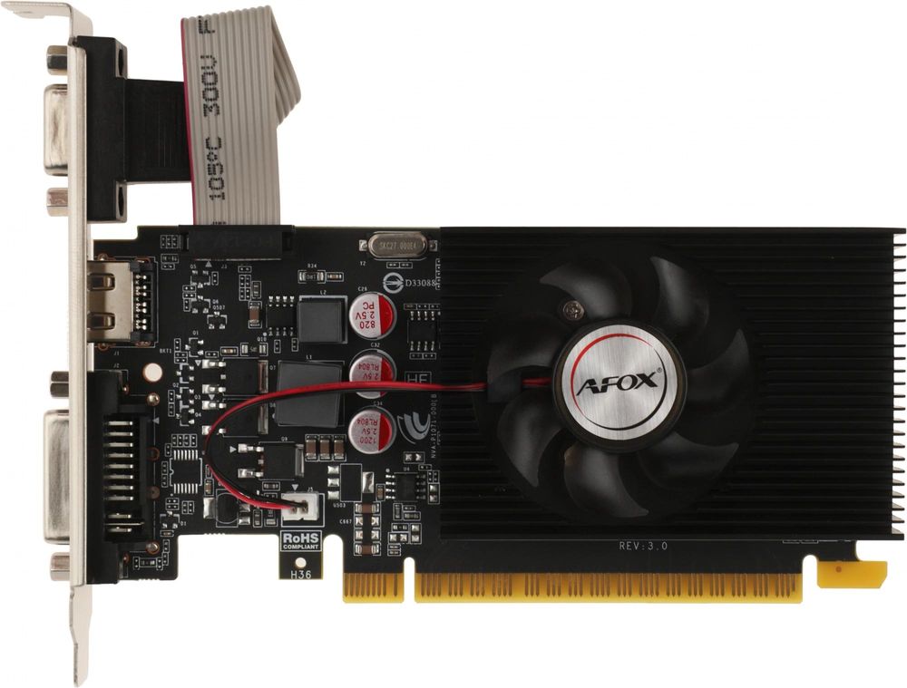 Видеокарта Afox GT610 2GB GDDR3 64bit VGA DVI HDMI 1FAN LP RTL