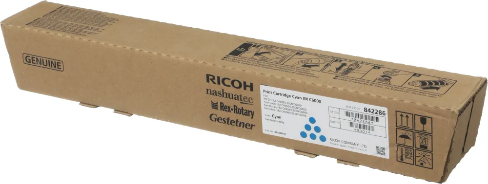 Тонер-картридж Ricoh IM C6000 IM C4500/C5500/C6000 голубой (842286) 38,8K