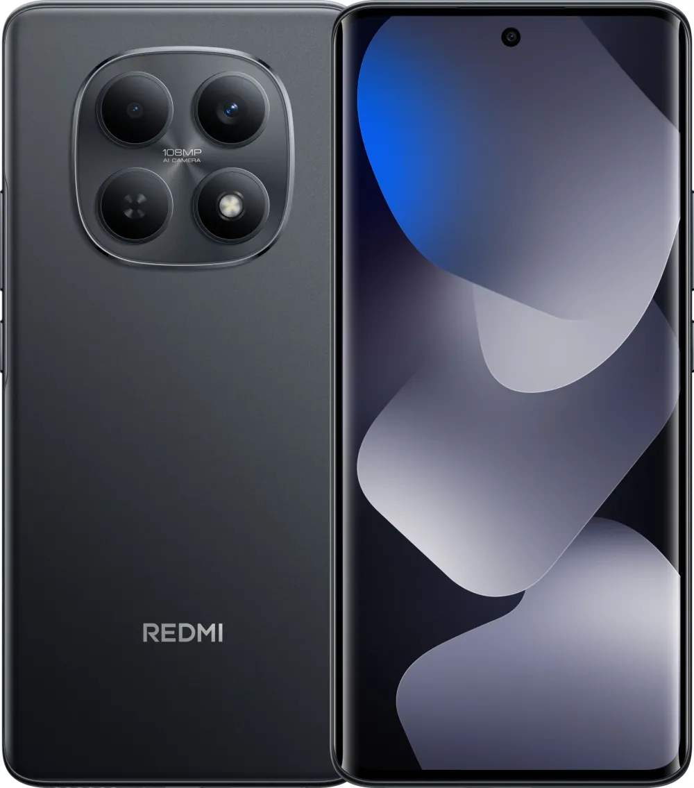 Смартфон Xiaomi Redmi Note 15 128Gb 6Gb черный моноблок 3G 4G 6.67" 1080x2400 Android 14 108Mpix 802.11 a/b/g/n/ac NFC GPS GSM900/1800 GSM1900 Protect