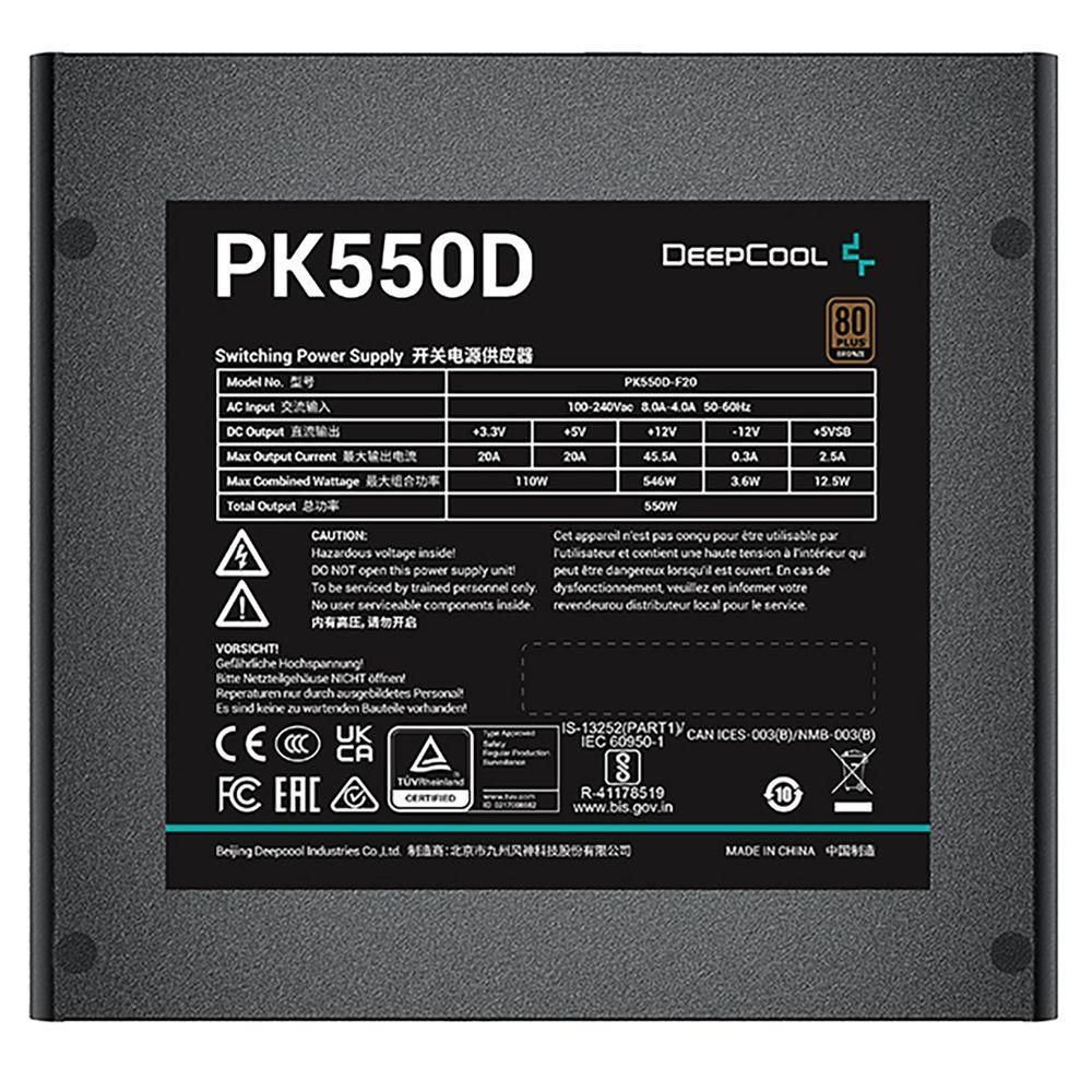 Блок питания Deepcool ATX 550W PK550D 80+ bronze (20+4pin) APFC 120mm fan 6xSATA RTL