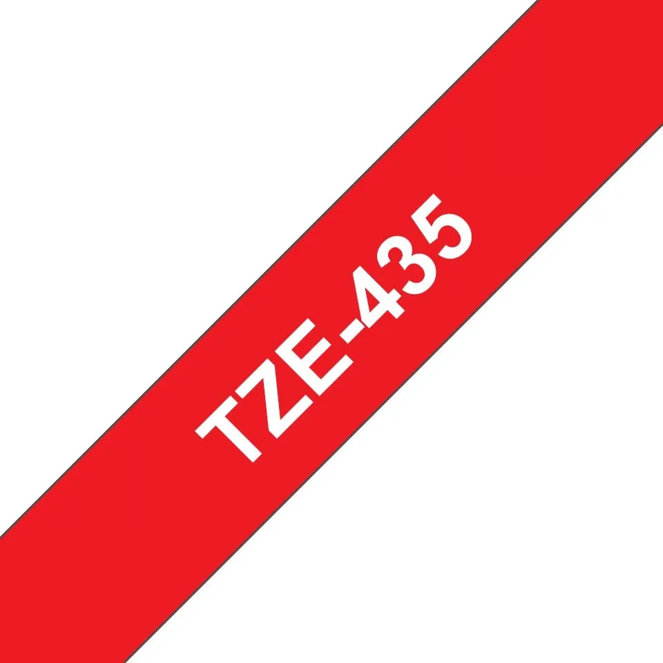 Картридж ленточный Brother TZE435 белый на красном 12x8 для Brother P-Touch